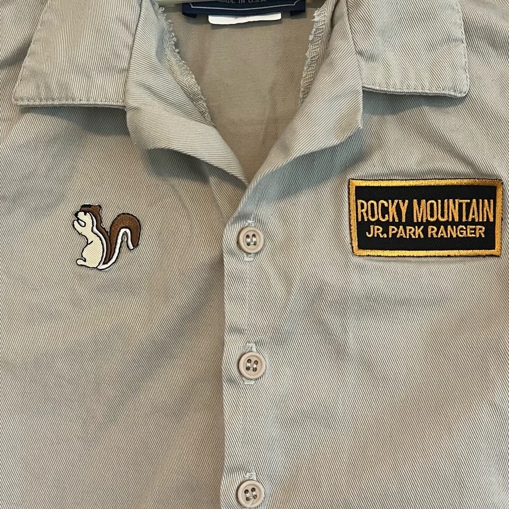 Rocky Mountain Jr Park Ranger 24M Toddler Button Up Tan Souvenir Shirt - Picture 3 of 6